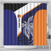 Personalised PNG New Ireland Shower Curtain Bird of Paradise Tattoo Flag Motif - Polynesian Pride