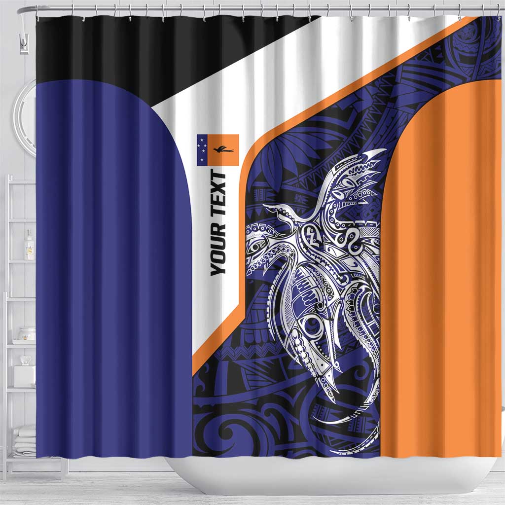 Personalised PNG New Ireland Shower Curtain Bird of Paradise Tattoo Flag Motif - Polynesian Pride