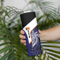 Personalised PNG New Ireland Skinny Tumbler Bird of Paradise Tattoo Flag Motif LT9 - Polynesian Pride