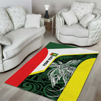 Personalised PNG Oro Province Area Rug Bird of Paradise Tattoo Flag Motif LT9 - Polynesian Pride