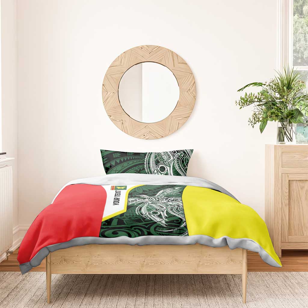 Personalised PNG Oro Province Bedding Set Bird of Paradise Tattoo Flag Motif - Polynesian Pride