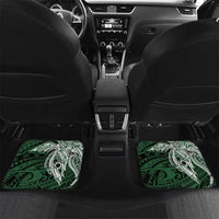 Personalised PNG Oro Province Car Mats Bird of Paradise Tattoo Flag Motif LT9 Set 2pcs - Back Green - Polynesian Pride