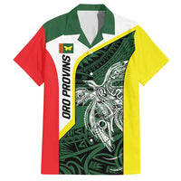 Personalised PNG Oro Province Family Matching Long Sleeve Bodycon Dress and Hawaiian Shirt Bird of Paradise Tattoo Flag Motif - Polynesian Pride