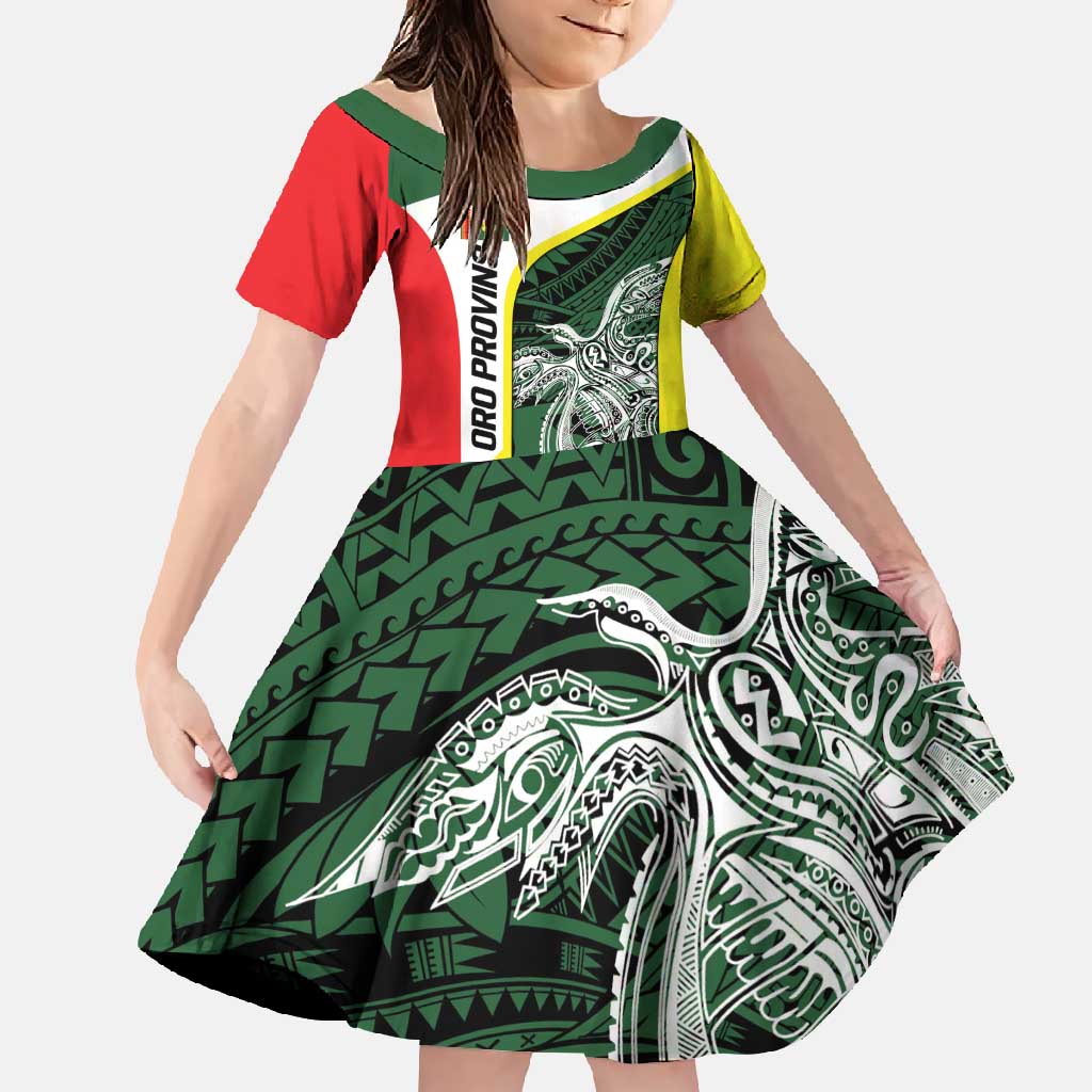 Personalised PNG Oro Province Family Matching Mermaid Dress and Hawaiian Shirt Bird of Paradise Tattoo Flag Motif - Polynesian Pride