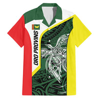 Personalised PNG Oro Province Family Matching Mermaid Dress and Hawaiian Shirt Bird of Paradise Tattoo Flag Motif - Polynesian Pride