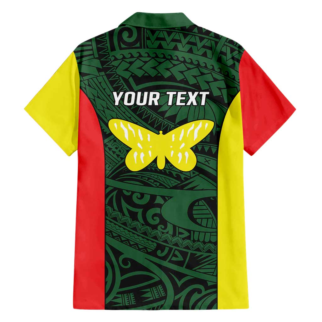 Personalised PNG Oro Province Family Matching Short Sleeve Bodycon Dress and Hawaiian Shirt Bird of Paradise Tattoo Flag Motif - Polynesian Pride