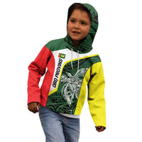 Personalised PNG Oro Province Kid Hoodie Bird of Paradise Tattoo Flag Motif - Polynesian Pride