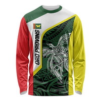 Personalised PNG Oro Province Long Sleeve Shirt Bird of Paradise Tattoo Flag Motif - Polynesian Pride