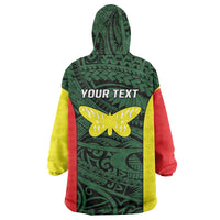 Personalised PNG Oro Province Wearable Blanket Hoodie Bird of Paradise Tattoo Flag Motif - Polynesian Pride