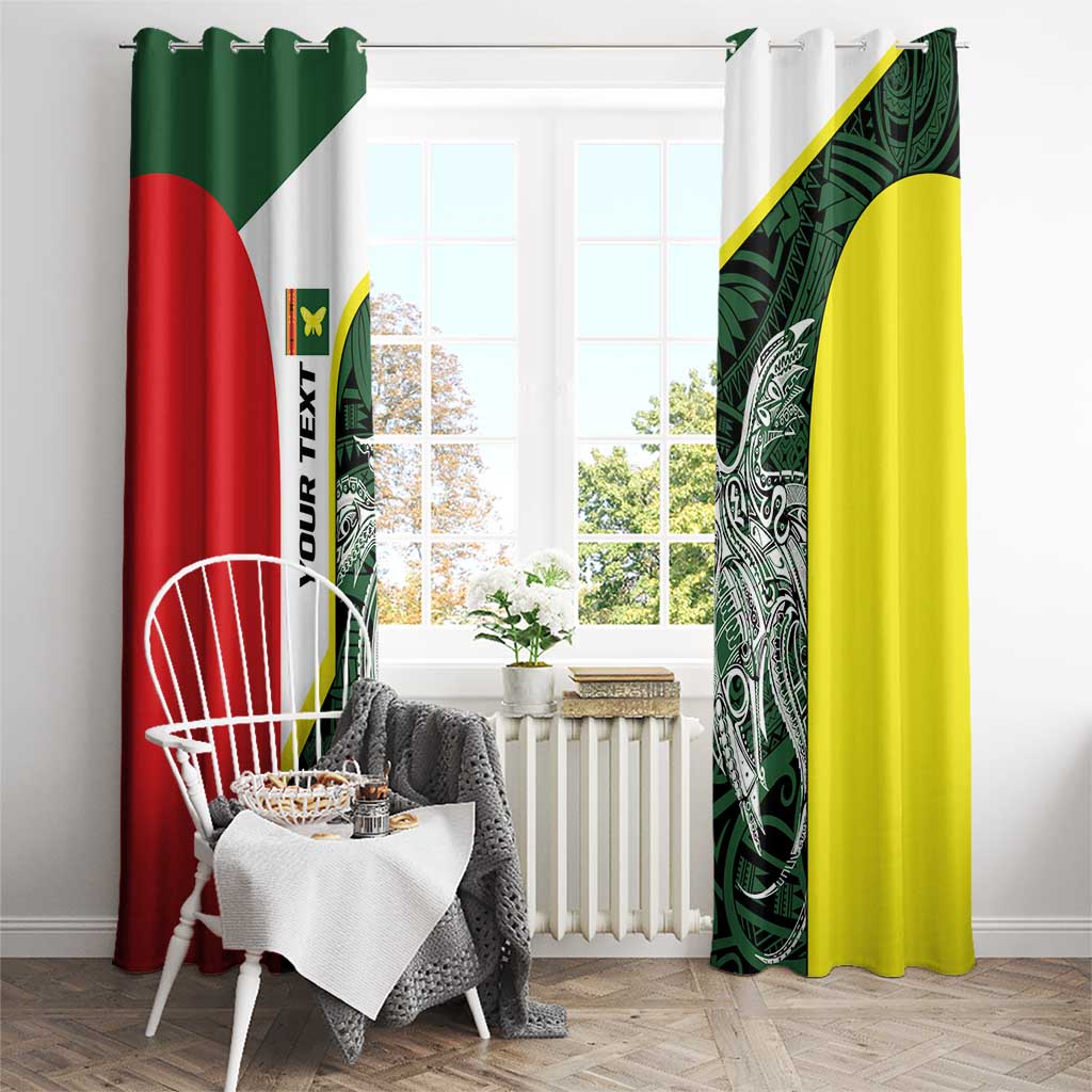 Personalised PNG Oro Province Window Curtain Bird of Paradise Tattoo Flag Motif LT9 - Polynesian Pride