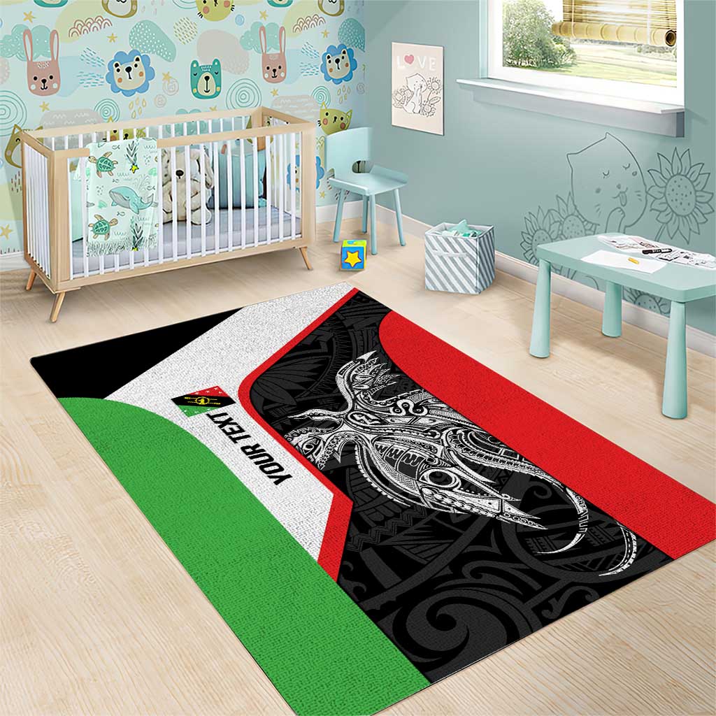 Personalised PNG Southern Highlands Province Area Rug Bird of Paradise Tattoo Flag Motif LT9 - Polynesian Pride