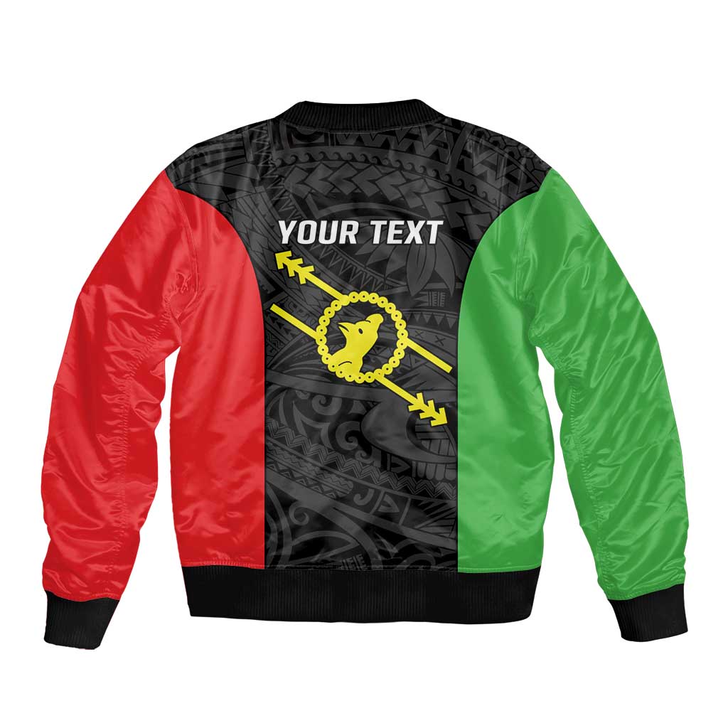 Personalised PNG Southern Highlands Province Bomber Jacket Bird of Paradise Tattoo Flag Motif - Polynesian Pride