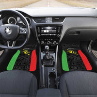 Personalised PNG Southern Highlands Province Car Mats Bird of Paradise Tattoo Flag Motif LT9 Set 2pcs - Front Red - Polynesian Pride