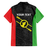 Personalised PNG Southern Highlands Province Family Matching Short Sleeve Bodycon Dress and Hawaiian Shirt Bird of Paradise Tattoo Flag Motif - Polynesian Pride