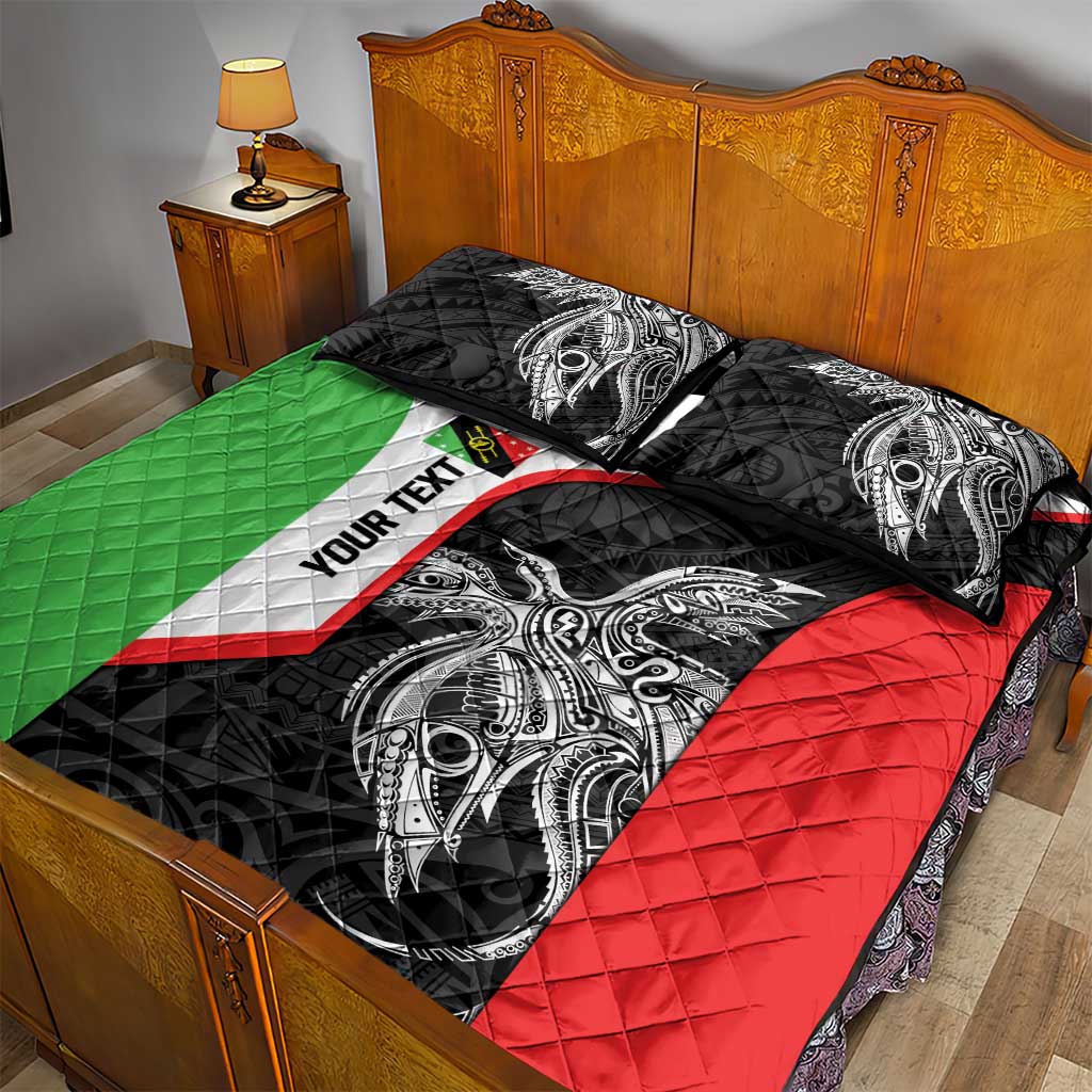 Personalised PNG Southern Highlands Province Quilt Bed Set Bird of Paradise Tattoo Flag Motif - Polynesian Pride