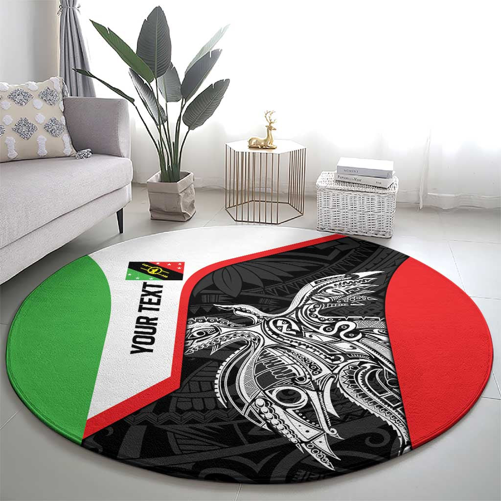 Personalised PNG Southern Highlands Province Round Carpet Bird of Paradise Tattoo Flag Motif - Polynesian Pride