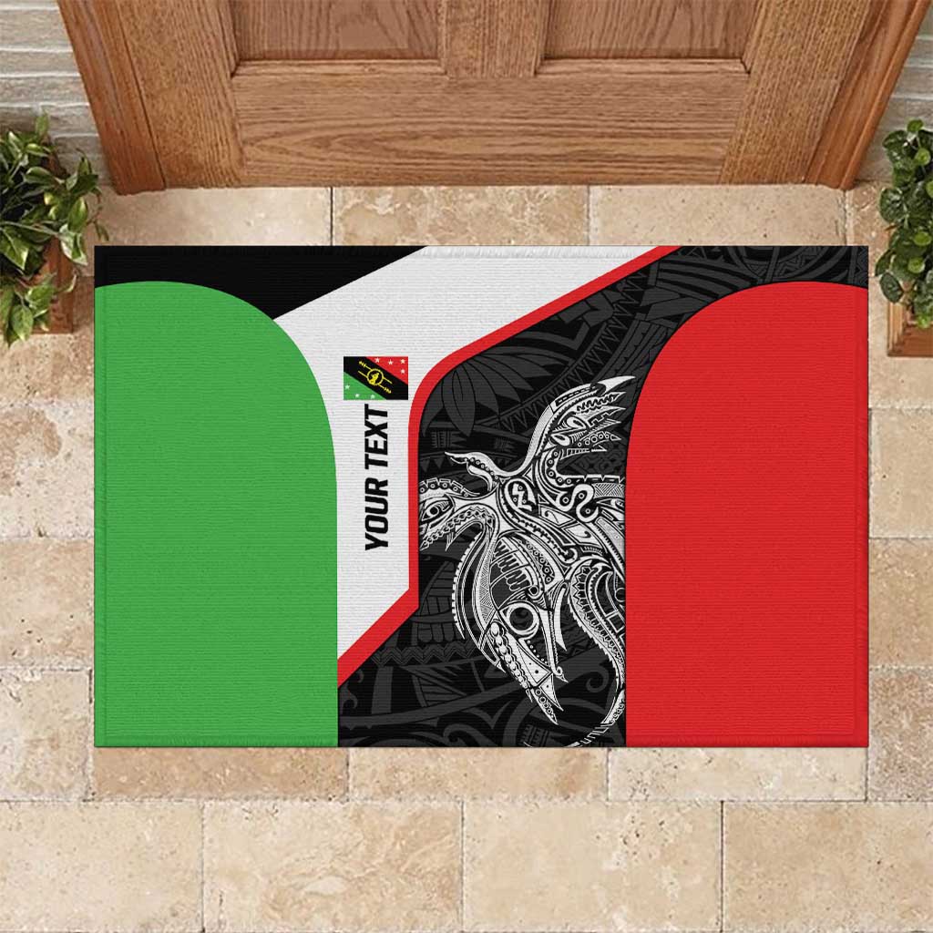 Personalised PNG Southern Highlands Province Rubber Doormat Bird of Paradise Tattoo Flag Motif - Polynesian Pride