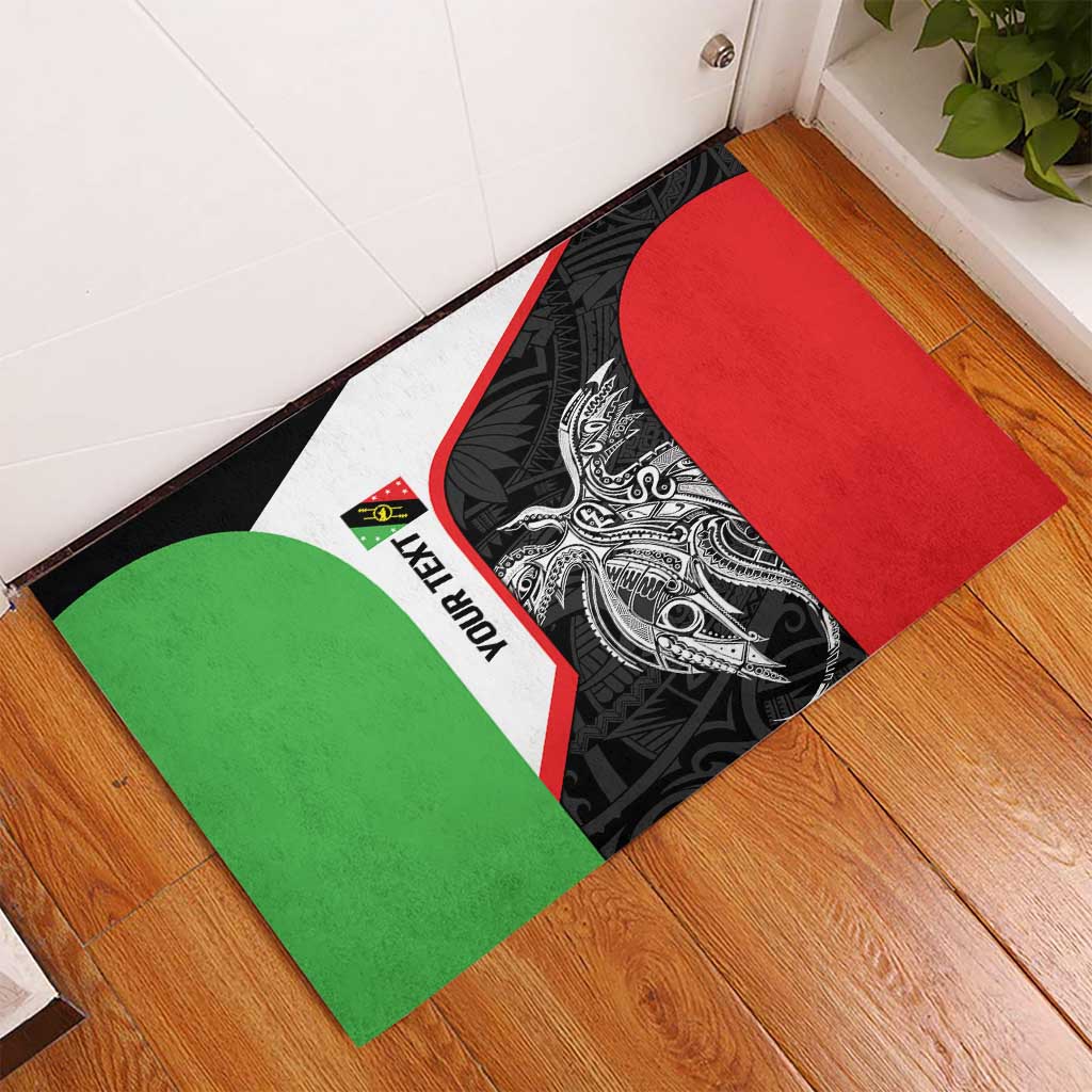 Personalised PNG Southern Highlands Province Rubber Doormat Bird of Paradise Tattoo Flag Motif - Polynesian Pride