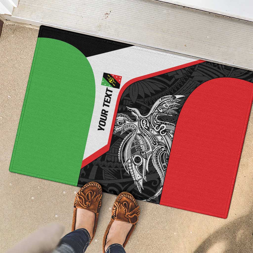 Personalised PNG Southern Highlands Province Rubber Doormat Bird of Paradise Tattoo Flag Motif - Polynesian Pride