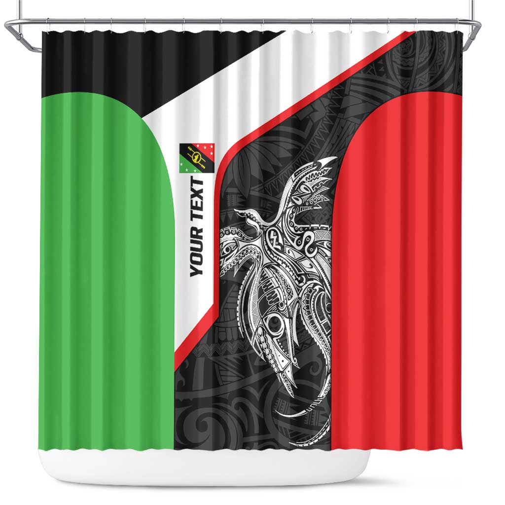 Personalised PNG Southern Highlands Province Shower Curtain Bird of Paradise Tattoo Flag Motif - Polynesian Pride