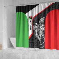 Personalised PNG Southern Highlands Province Shower Curtain Bird of Paradise Tattoo Flag Motif - Polynesian Pride