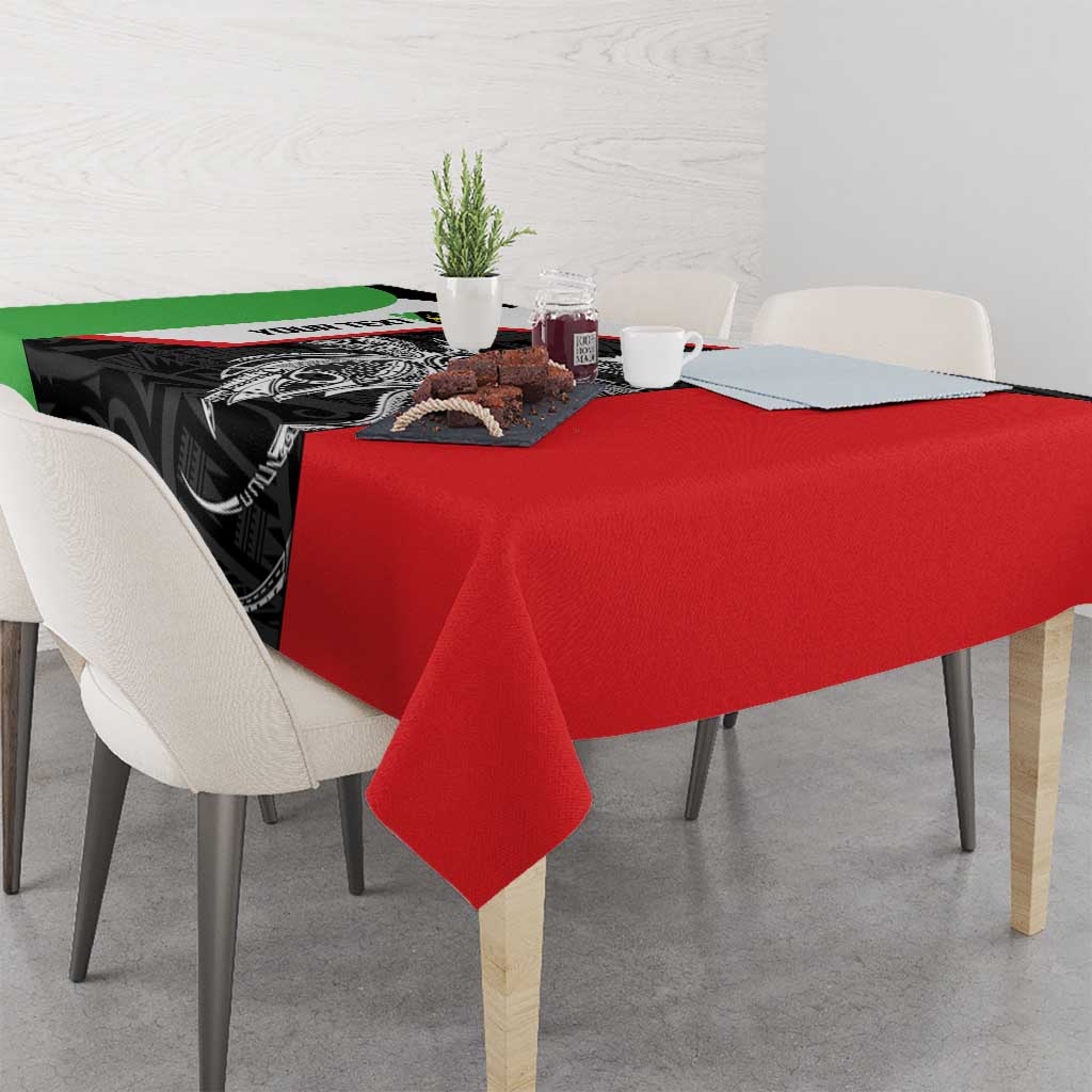 Personalised PNG Southern Highlands Province Tablecloth Bird of Paradise Tattoo Flag Motif - Polynesian Pride