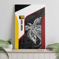 Personalised PNG Western Province Canvas Wall Art Bird of Paradise Tattoo Flag Motif - Polynesian Pride