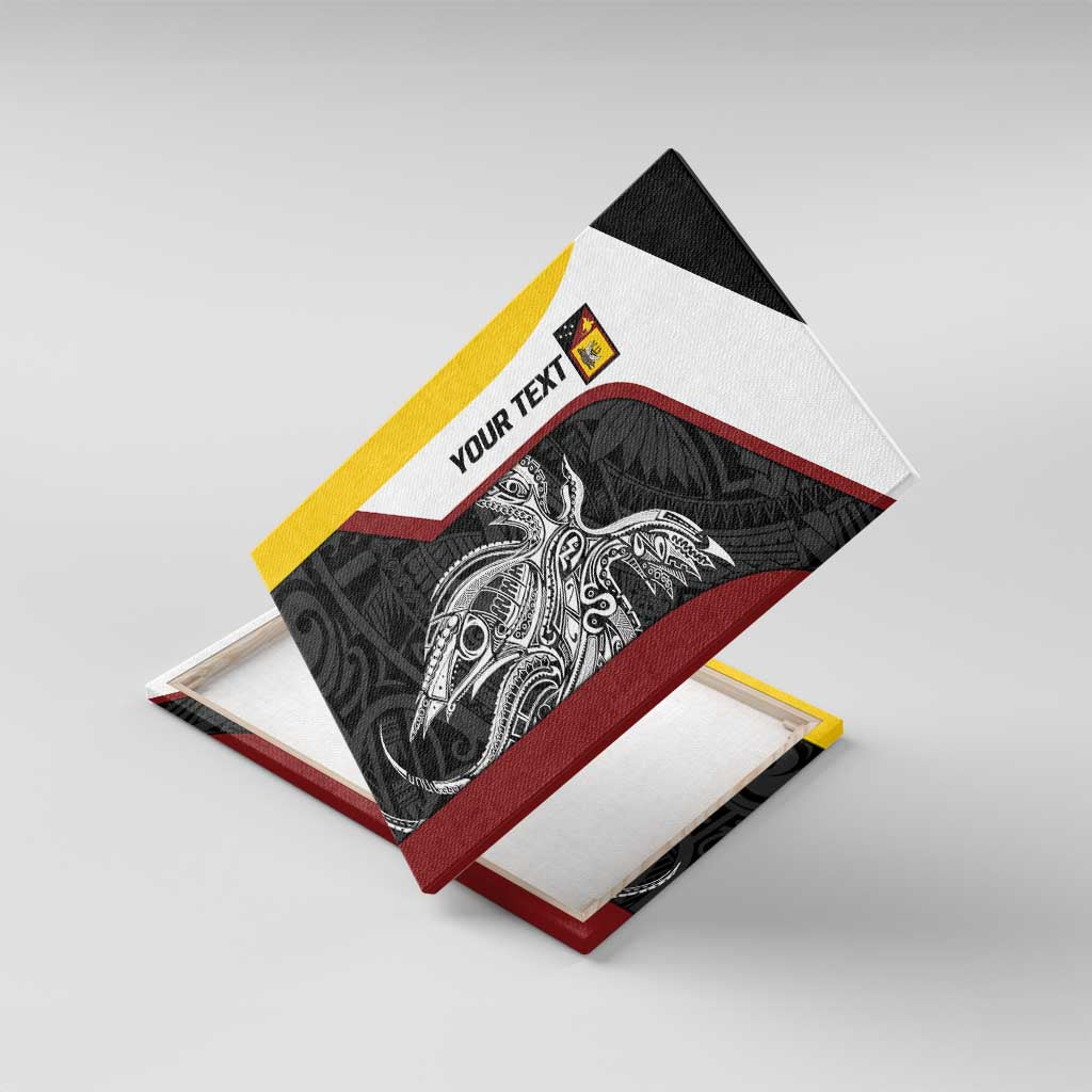 Personalised PNG Western Province Canvas Wall Art Bird of Paradise Tattoo Flag Motif - Polynesian Pride