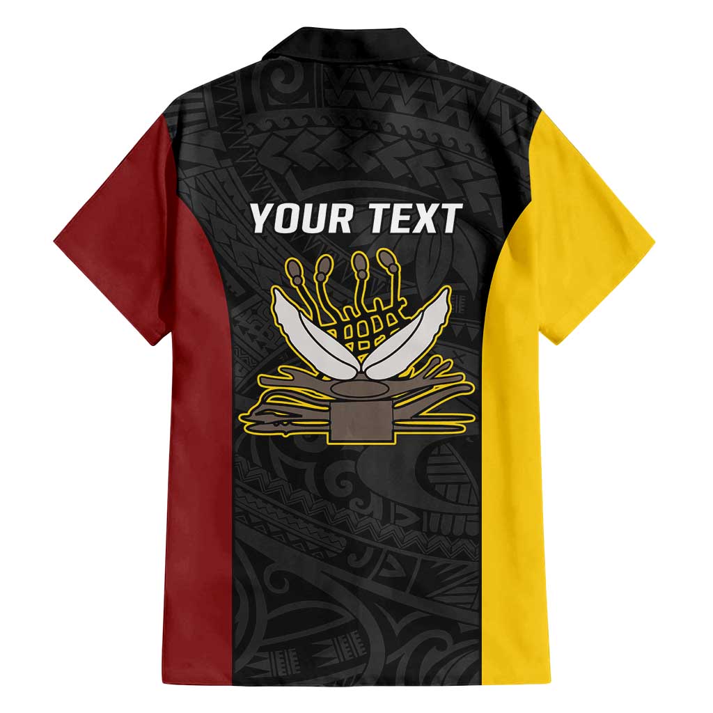 Personalised PNG Western Province Family Matching Long Sleeve Bodycon Dress and Hawaiian Shirt Bird of Paradise Tattoo Flag Motif - Polynesian Pride