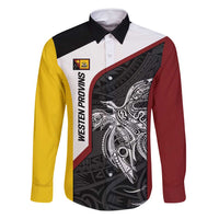 Personalised PNG Western Province Family Matching Summer Maxi Dress and Hawaiian Shirt Bird of Paradise Tattoo Flag Motif - Polynesian Pride