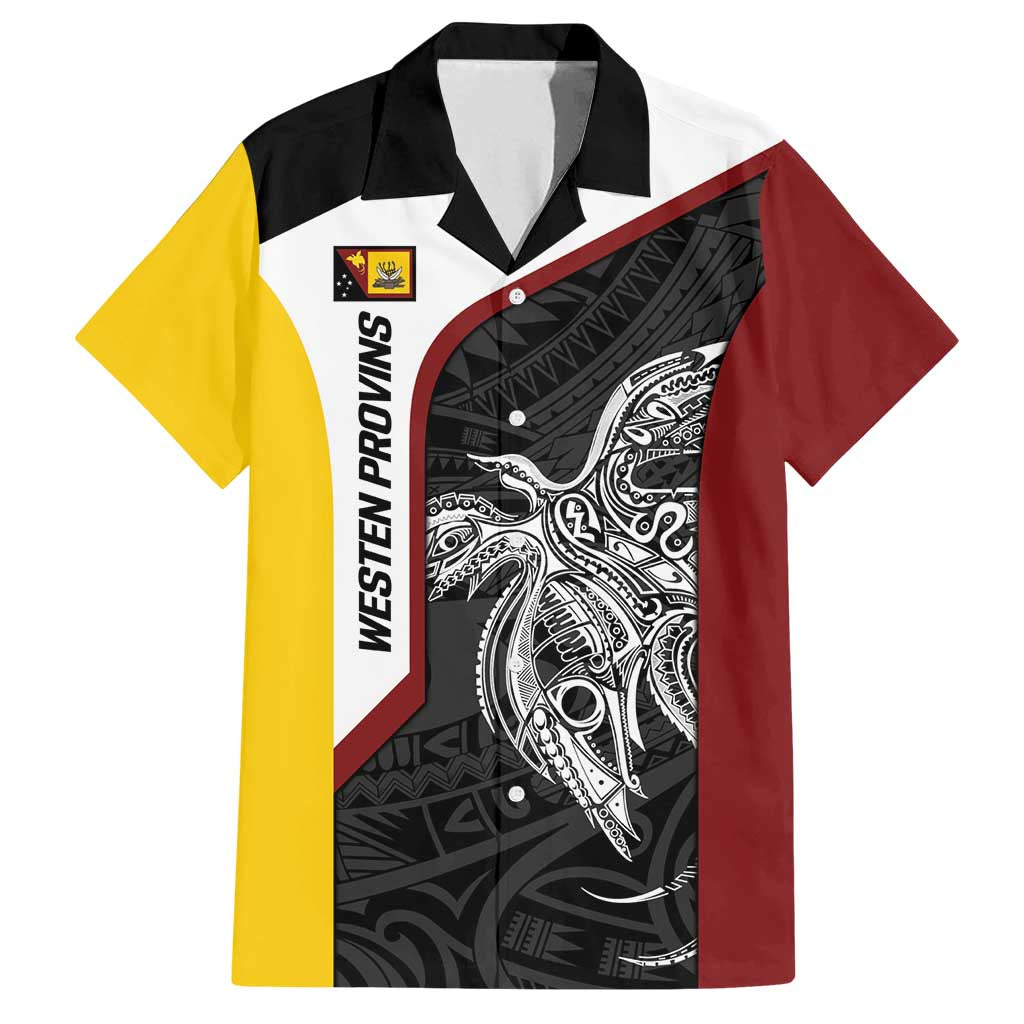 Personalised PNG Western Province Family Matching Tank Maxi Dress and Hawaiian Shirt Bird of Paradise Tattoo Flag Motif - Polynesian Pride