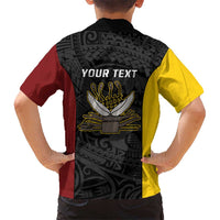 Personalised PNG Western Province Kid Hawaiian Shirt Bird of Paradise Tattoo Flag Motif - Polynesian Pride