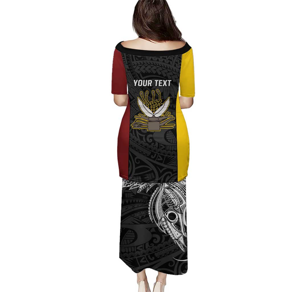 Personalised PNG Western Province Puletasi Bird of Paradise Tattoo Flag Motif - Polynesian Pride