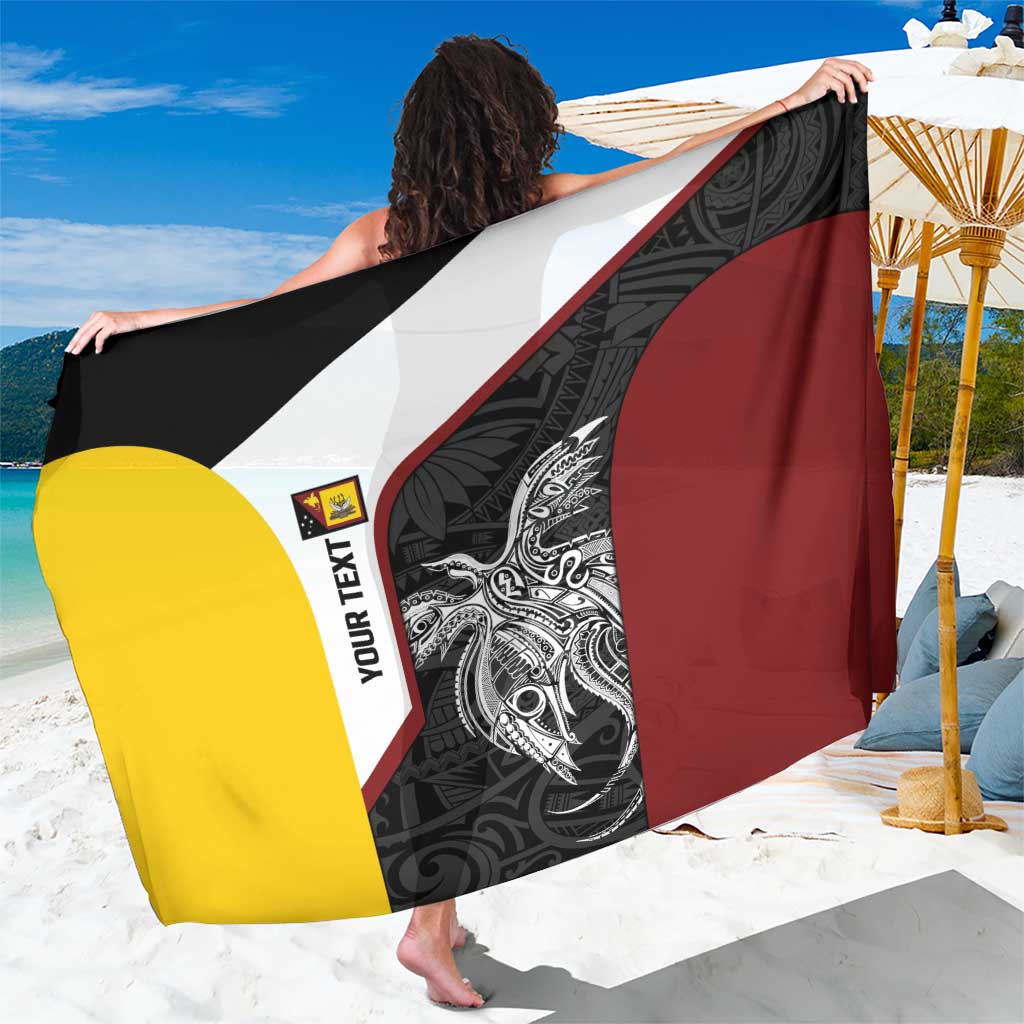 Personalised PNG Western Province Sarong Bird of Paradise Tattoo Flag Motif - Polynesian Pride