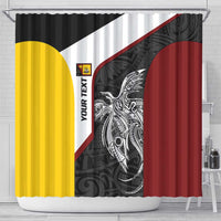 Personalised PNG Western Province Shower Curtain Bird of Paradise Tattoo Flag Motif - Polynesian Pride