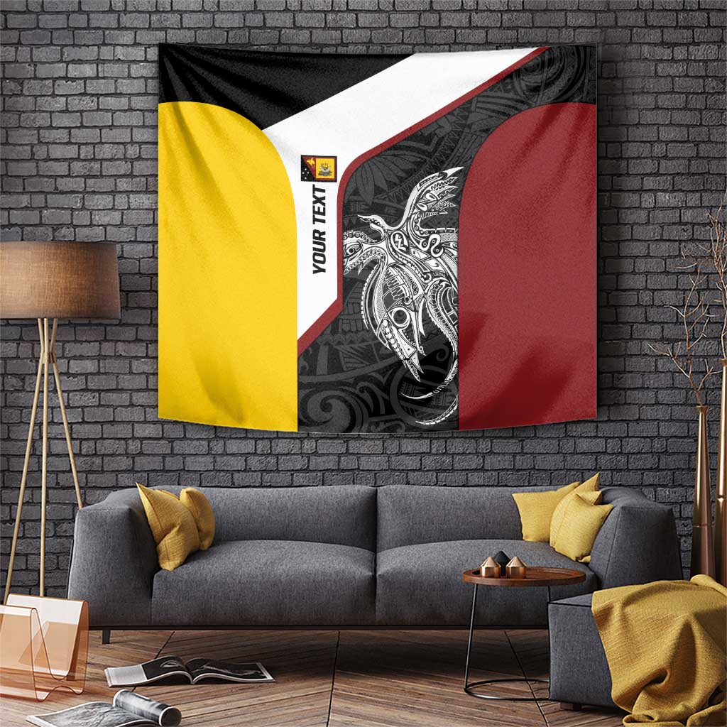 Personalised PNG Western Province Tapestry Bird of Paradise Tattoo Flag Motif - Polynesian Pride