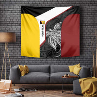 Personalised PNG Western Province Tapestry Bird of Paradise Tattoo Flag Motif - Polynesian Pride