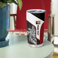 Personalised PNG Western Province Tumbler Cup Bird of Paradise Tattoo Flag Motif - Polynesian Pride