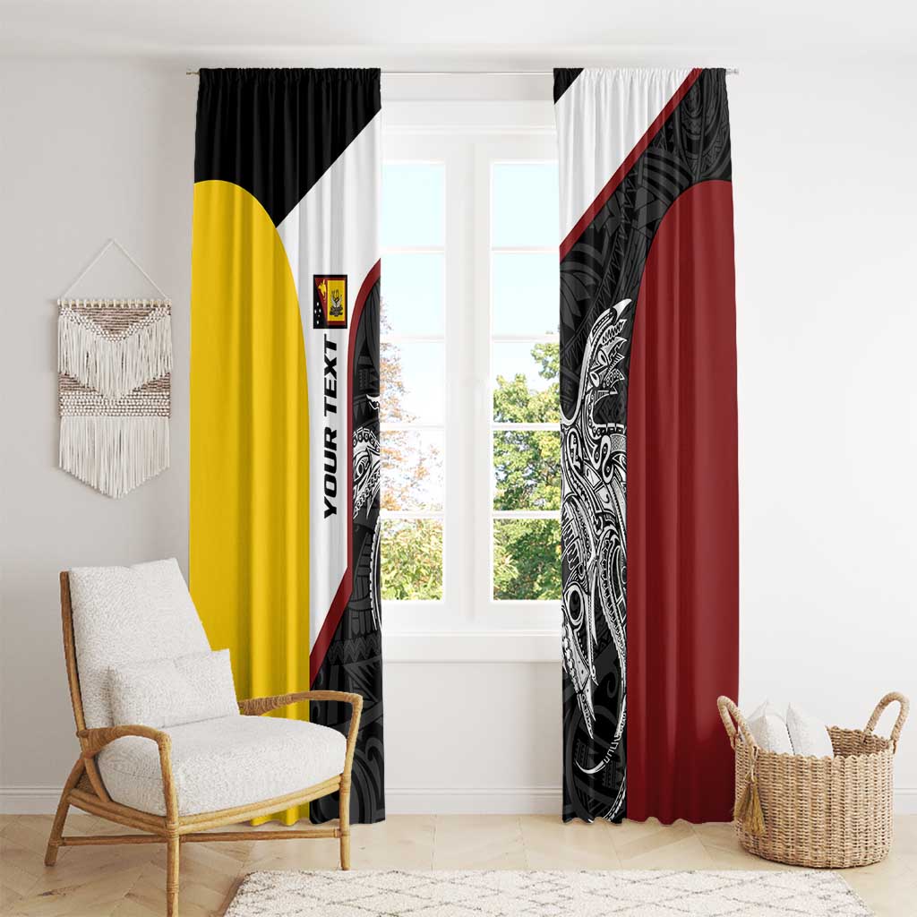 Personalised PNG Western Province Window Curtain Bird of Paradise Tattoo Flag Motif - Polynesian Pride