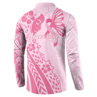 Pacific Girl and Butterfly Cancer Ribbon Personalised Button Sweatshirt LT9 - Polynesian Pride