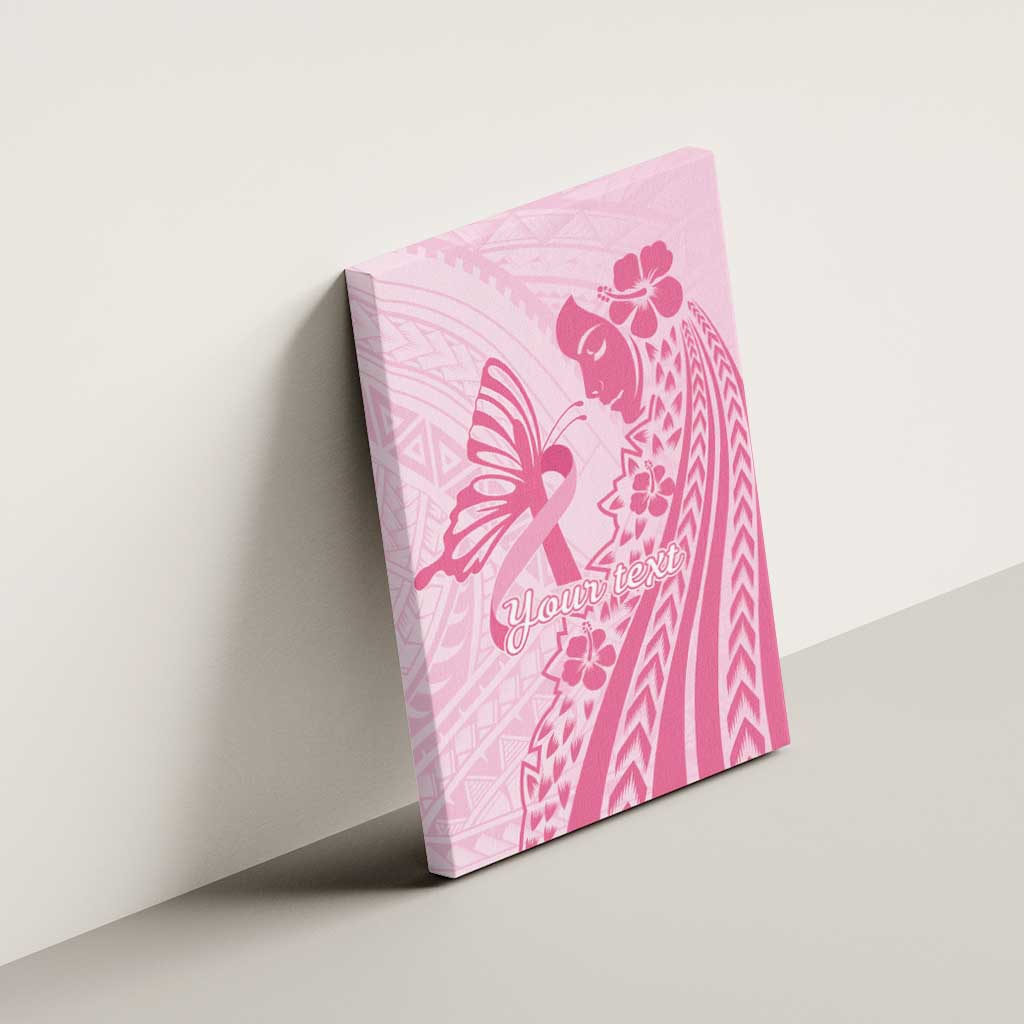 Pacific Girl and Butterfly Cancer Ribbon Personalised Canvas Wall Art