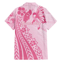 Pacific Girl and Butterfly Cancer Ribbon Personalised Family Matching Off Shoulder Short Dress and Hawaiian Shirt LT9 - Polynesian Pride
