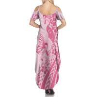 Pacific Girl and Butterfly Cancer Ribbon Personalised Family Matching Summer Maxi Dress and Hawaiian Shirt LT9 - Polynesian Pride
