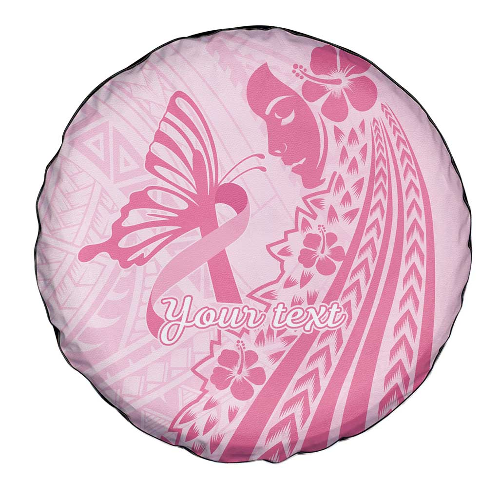 Pacific Girl and Butterfly Cancer Ribbon Personalised Spare Tire Cover