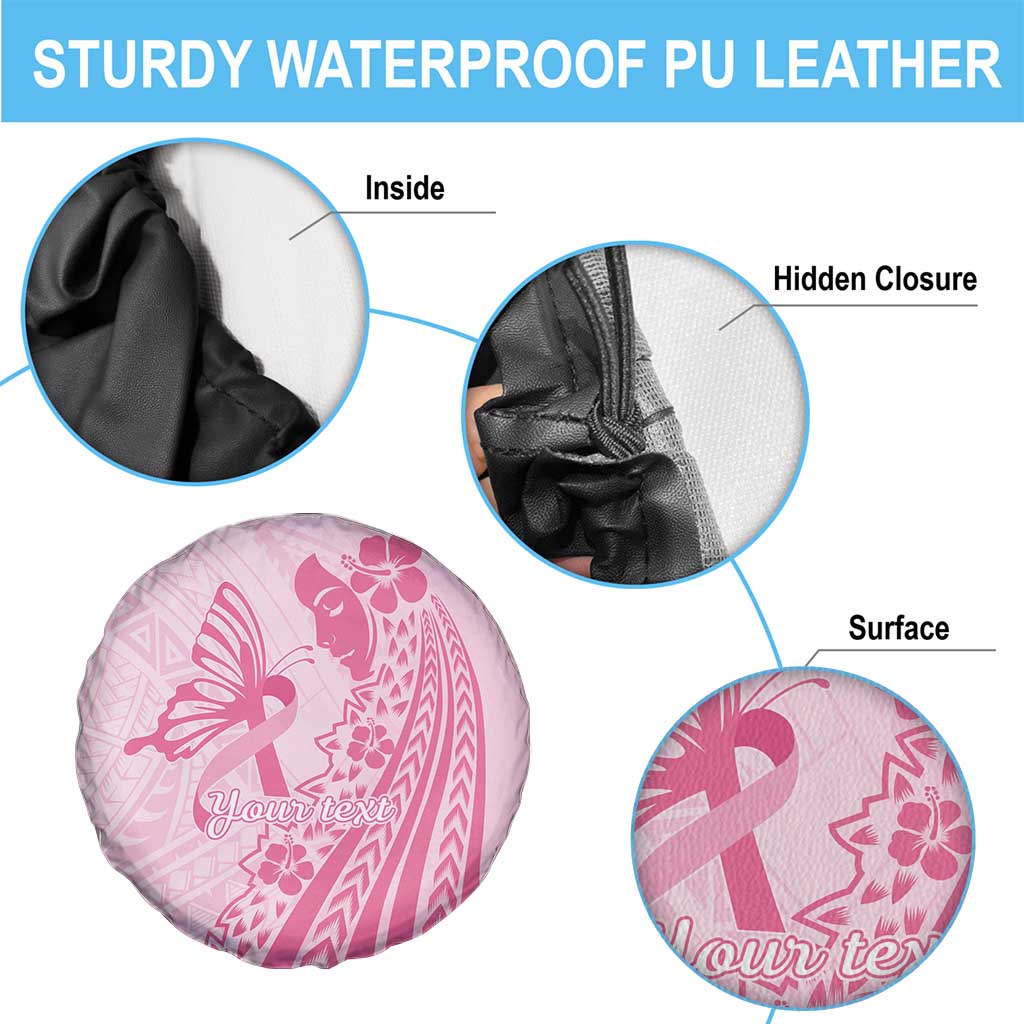 Pacific Girl and Butterfly Cancer Ribbon Personalised Spare Tire Cover