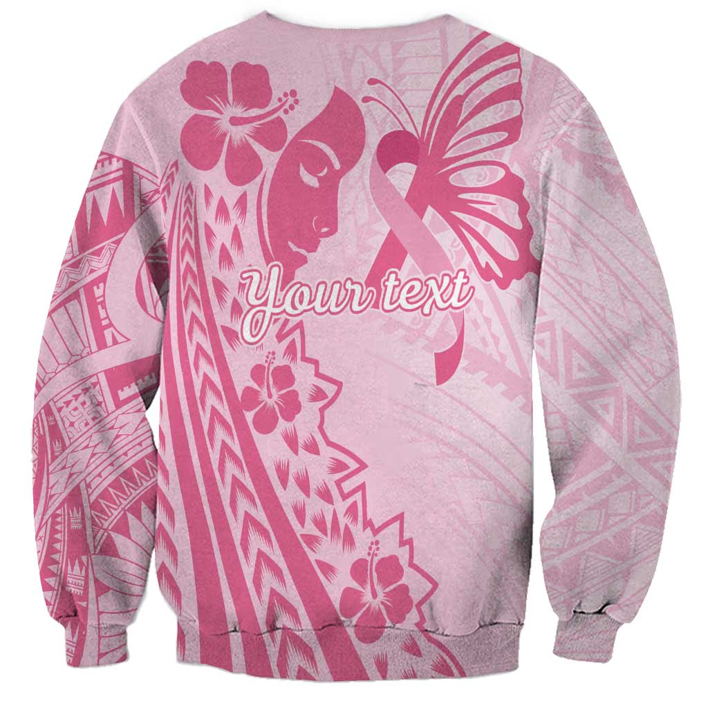 Pacific Girl and Butterfly Cancer Ribbon Personalised Sweatshirt