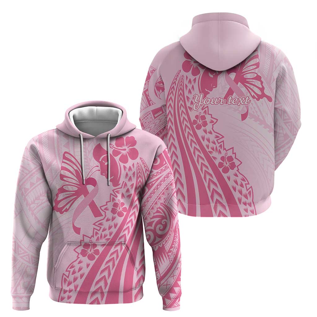 Pacific Girl and Butterfly Cancer Ribbon Personalised Zip Hoodie
