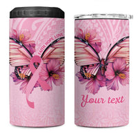 Faith Hope Love Butterfly Ribbon Personalised 4 in 1 Can Cooler Tumbler LT9 One Size: 16 oz Pink - Polynesian Pride