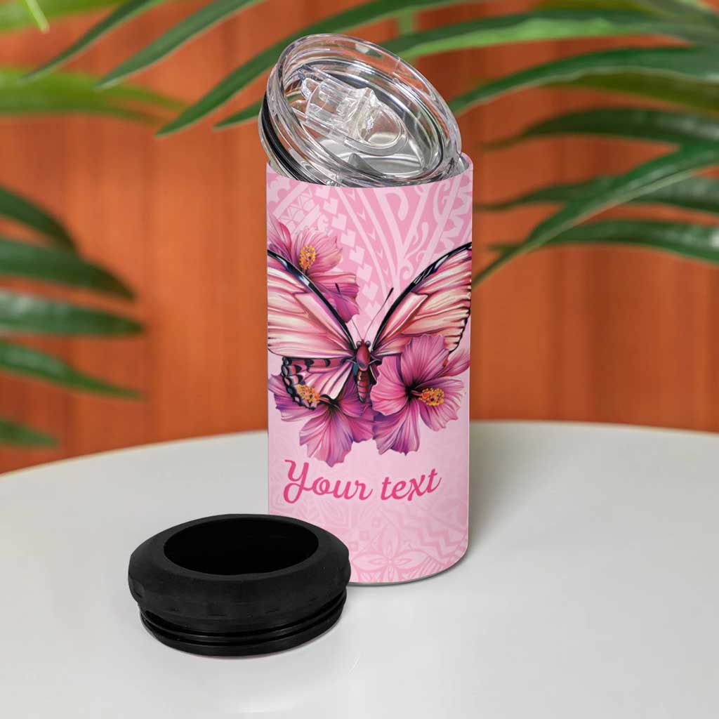 Faith Hope Love Butterfly Ribbon Personalised 4 in 1 Can Cooler Tumbler LT9 - Polynesian Pride