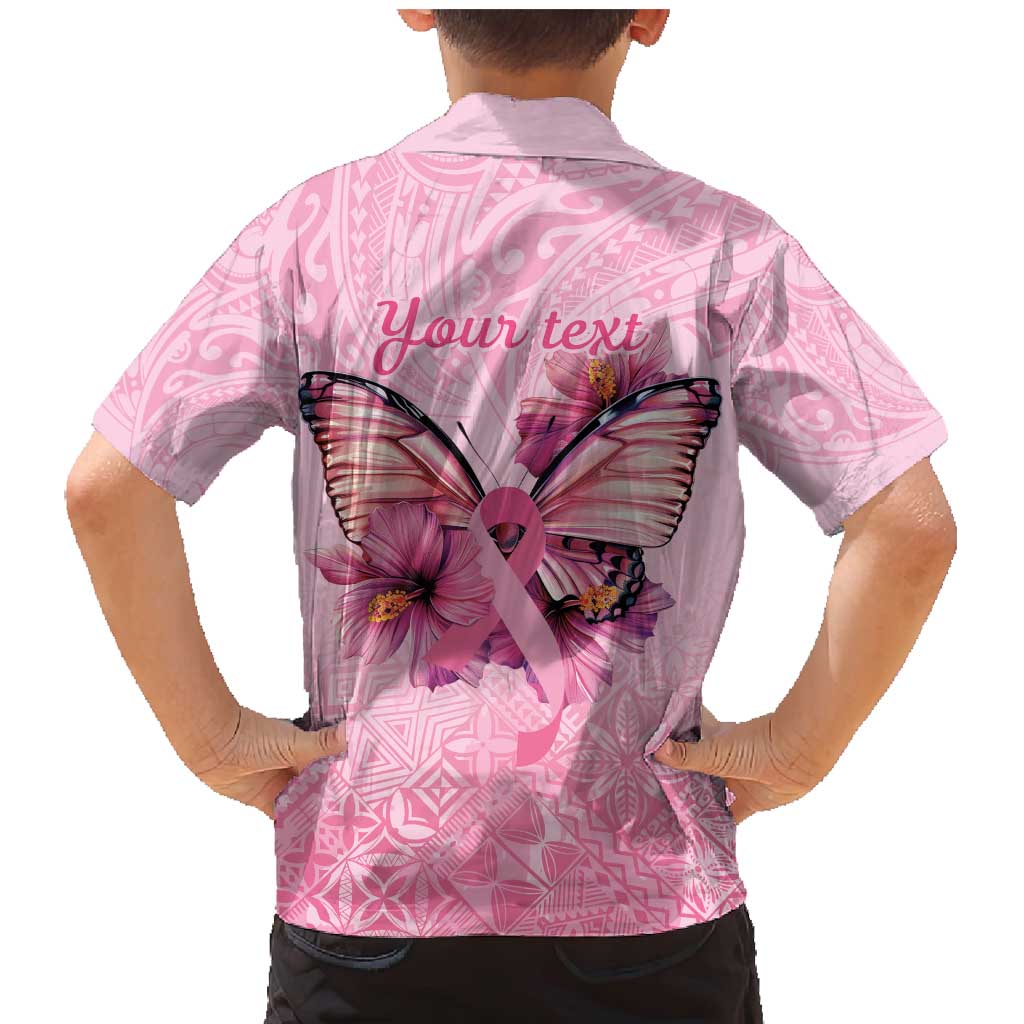 Faith Hope Love Butterfly Ribbon Personalised Family Matching Mermaid Dress and Hawaiian Shirt LT9 - Polynesian Pride
